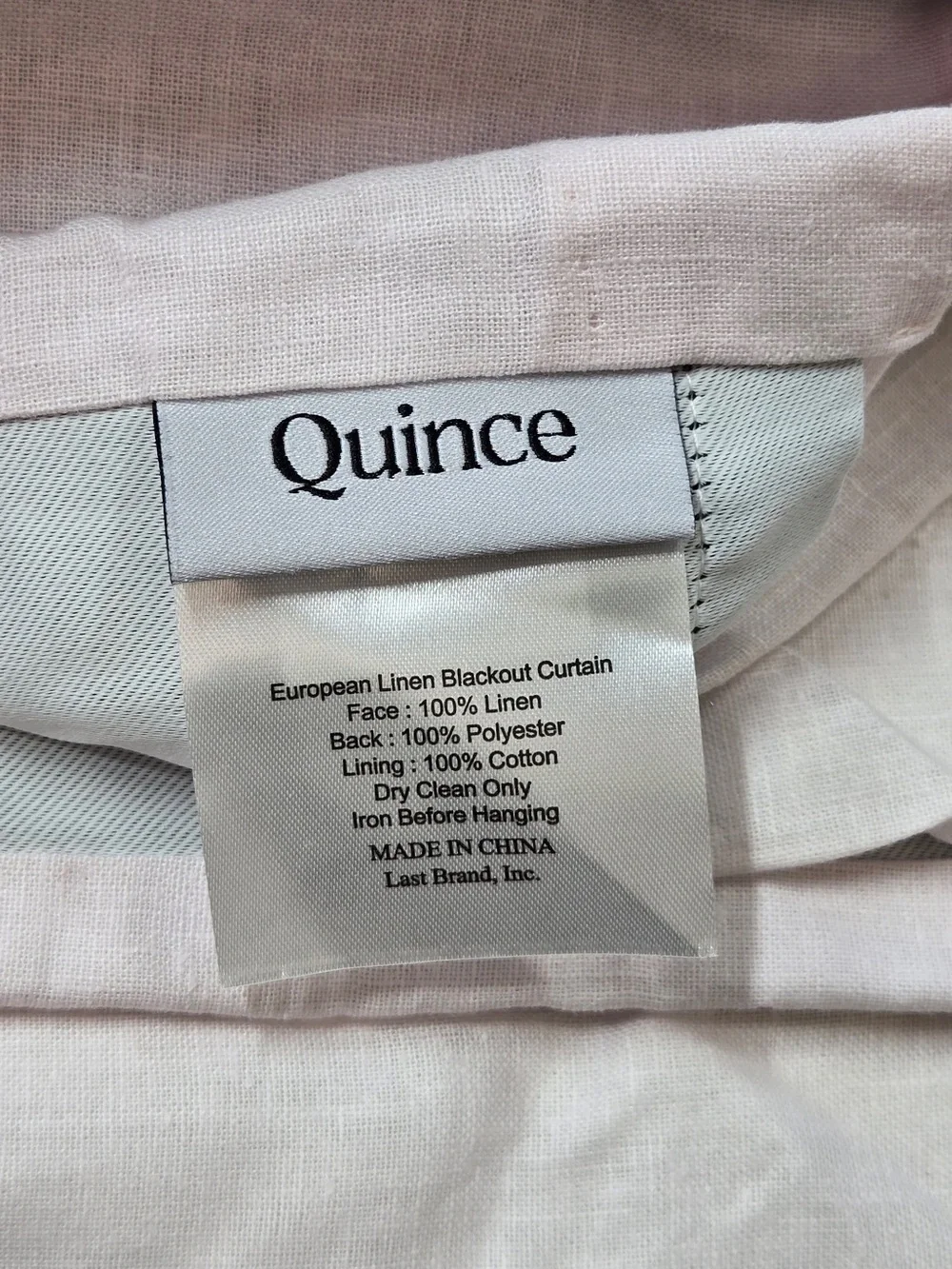 NWT QUINCE Set 2 48x108 European Linen True Blackout Curtains Rose Quartz 9099